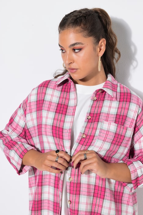 Flanelowa koszula, oversize, koszula w kratę drwala