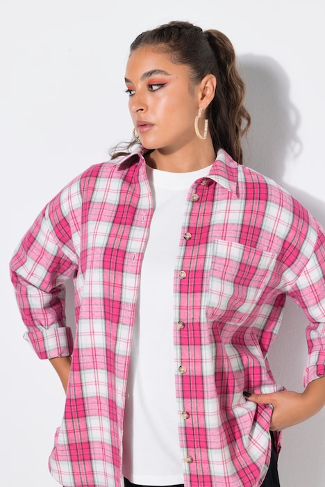 Flanelowa koszula, oversize, koszula w kratę drwala