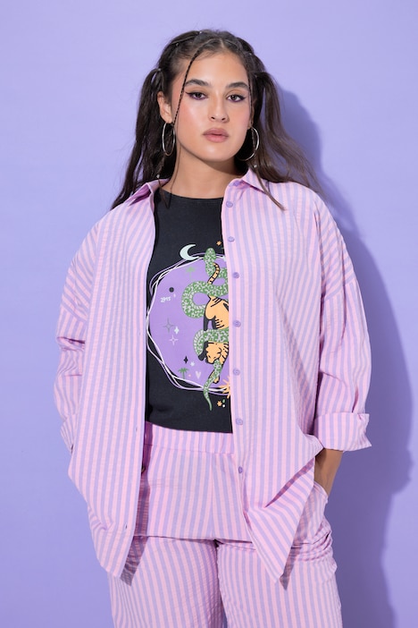 Hemd, Oversize Shape, Seersucker, Streifen