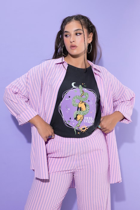 Hemd, Oversize Shape, Seersucker, Streifen