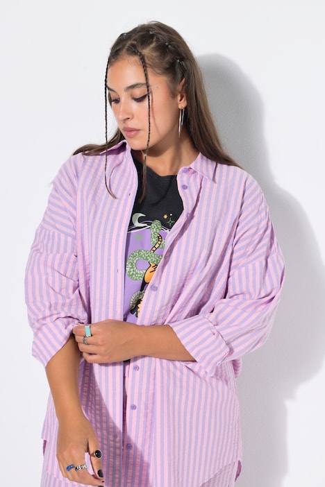 Hemd, Oversize Shape, Seersucker, Streifen