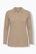 Poloshirt, Rippjersey, Polokragen, Langarm, Biobaumwolle