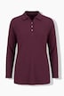 Poloshirt, Rippjersey, Polokragen, Langarm, Biobaumwolle