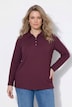 Poloshirt, Rippjersey, Polokragen, Langarm, Biobaumwolle