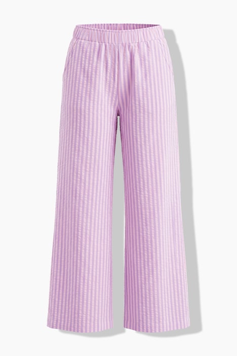 Hose, wide Legs, Seersucker, Streifen