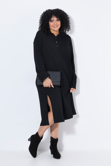 Maksimekko, ribbijerseytä, oversized, pikeekaulus