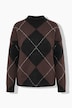 Pullover, Argyle-Muster, Stehkragen, Langarm