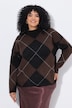 Pullover, Argyle-Muster, Stehkragen, Langarm