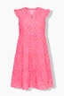 Musselin-Kleid, A-Linie, Leo-Muster, Saumvolant