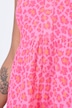 Musselin-Kleid, A-Linie, Leo-Muster, Saumvolant