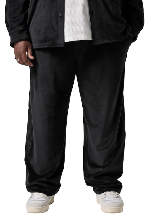 Velurové kalhoty, volný střih, 3 kapsy, do velikosti 8XL