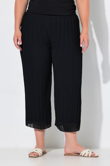 Plissee-Culotte, weites, gerades Bein