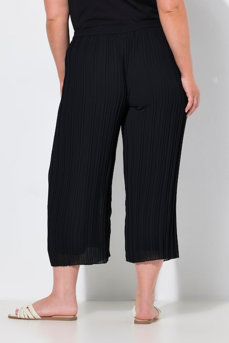 Plissee-Culotte, weites, gerades Bein
