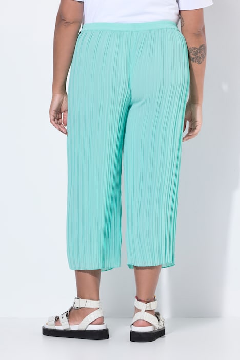 Plissee-Culotte, weites, gerades Bein