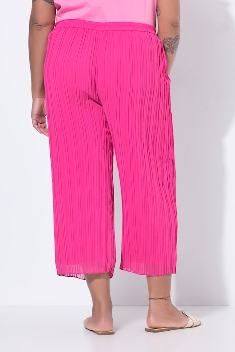Plissee-Culotte, weites, gerades Bein