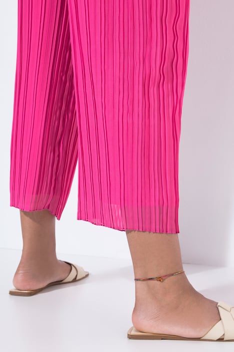 Plissee-Culotte, weites, gerades Bein
