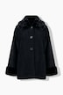 Cape-Jacke, A-Linie, Webpelz-Kragen, Raglan-Langarm