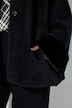 Cape-Jacke, A-Linie, Webpelz-Kragen, Raglan-Langarm