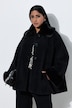 Cape-Jacke, A-Linie, Webpelz-Kragen, Raglan-Langarm