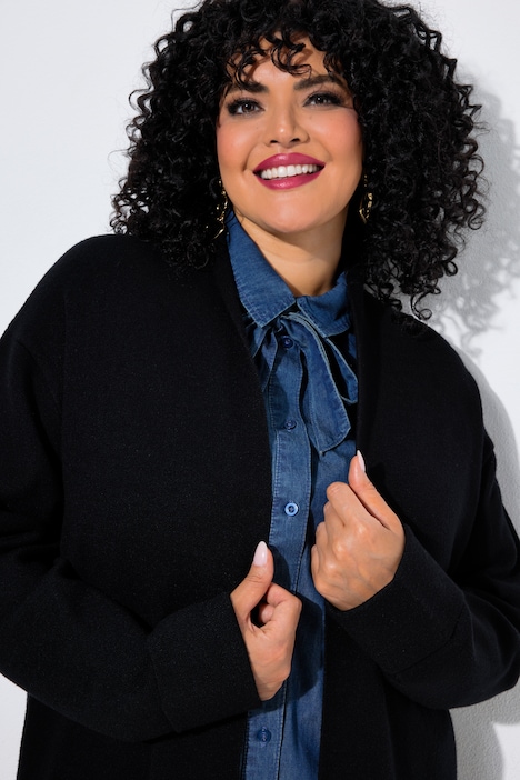 Long-Strickjacke, Oversized, ohne Verschluss, Langarm