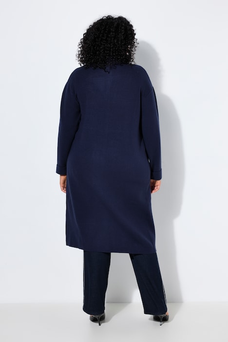Long-Strickjacke, Oversized, ohne Verschluss, Langarm