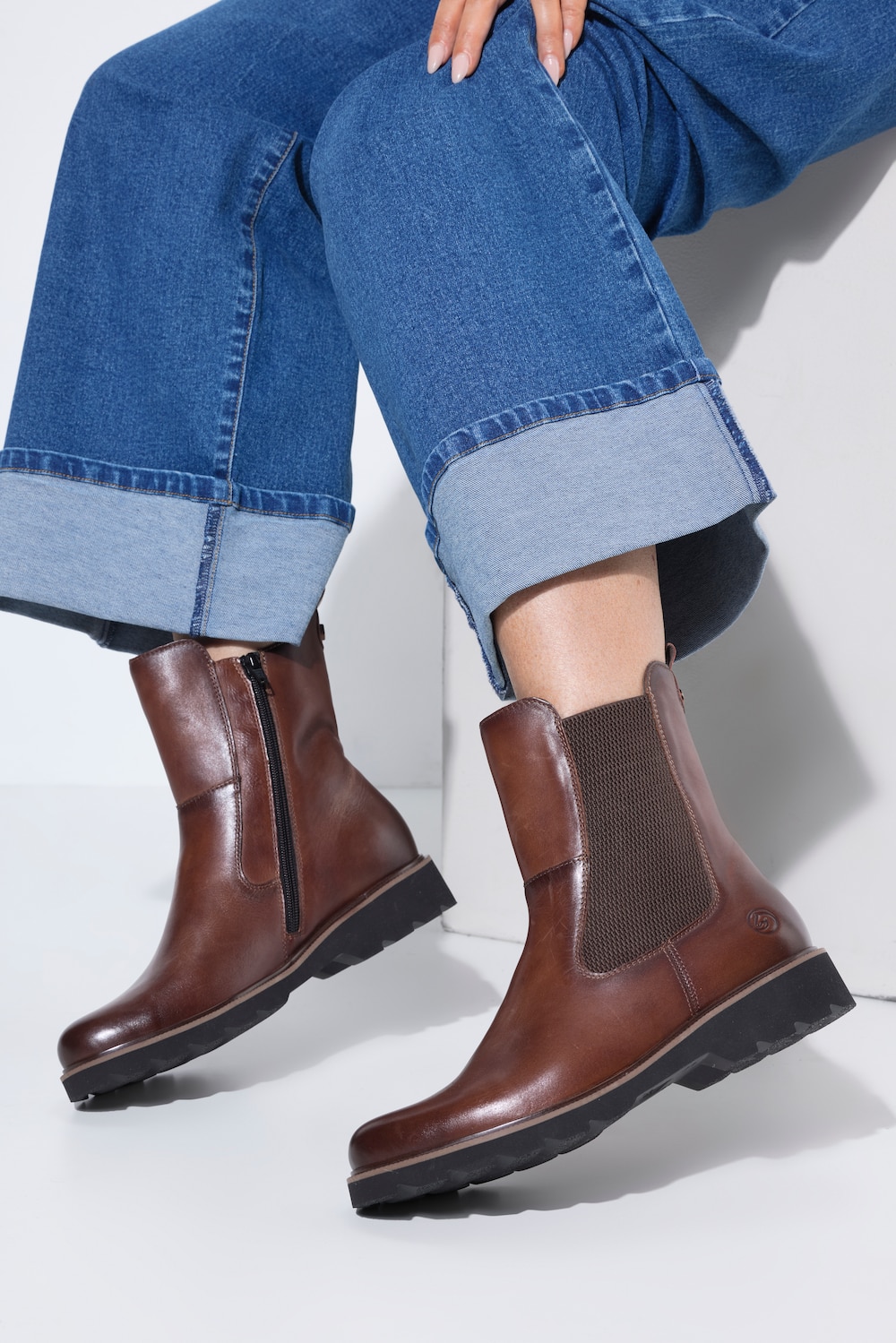 Remonte Leder-Chelseaboots, Wechselfussbett, Weite H