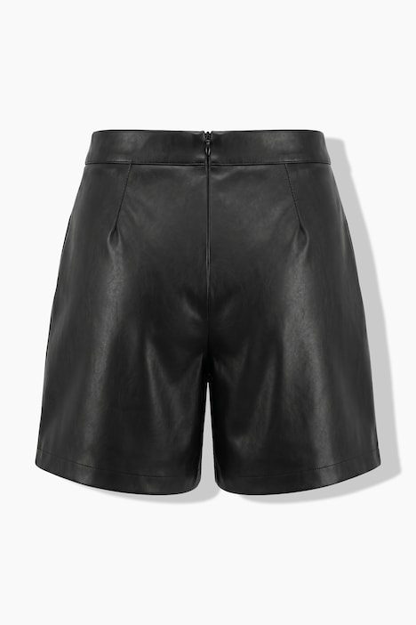 Skort, wide Legs, Nappa-Fakeleder, Fransen