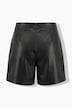 Skort, wide Legs, Nappa-Fakeleder, Fransen