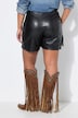 Skort, wide Legs, Nappa-Fakeleder, Fransen