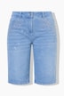 Fruit Embroidered Stretch Fit Denim Shorts