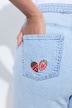 Fruit Embroidered Stretch Fit Denim Shorts