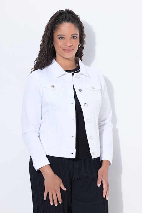 Jeansjacke, Glitzersteinchen Leopard, Langarm