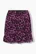 Draped Leopard Print Ruffle Skirt