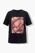 T-shirt, oversized model, glitterbloemen