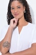 Bluse, A-Linie, Leinenoptik, Halbarm