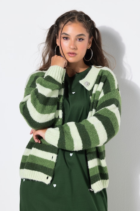 Cardigan oversized à motif rayé