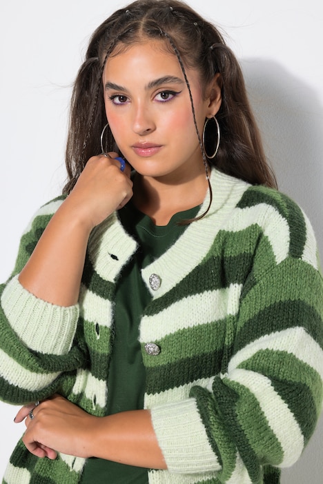 Cardigan oversized à motif rayé