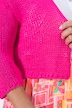Lochstrick-Jacke, oversized, offene Form, 3/4-Ärmel