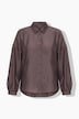 Bluse, Stickerei, Oversized, Hemdkragen, Langarm