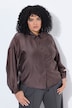 Bluse, Stickerei, Oversized, Hemdkragen, Langarm