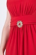 Kleid, drapiert, A-Linie, V-Ausschnitt, ärmellos