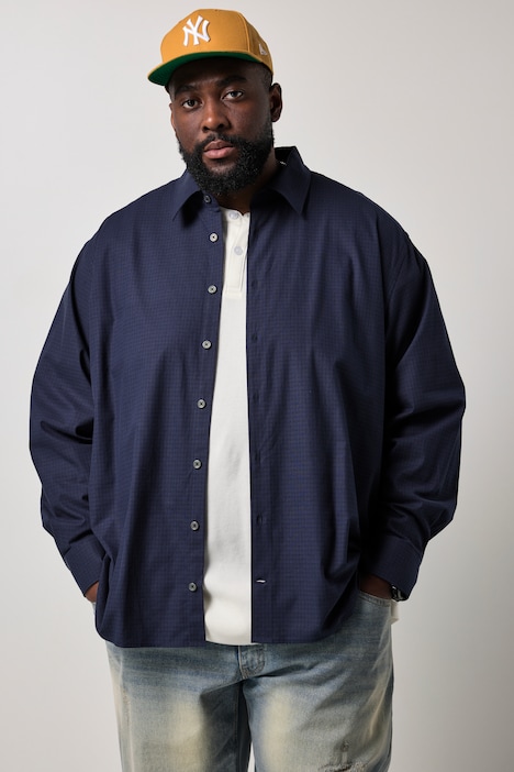 Karohemd, Langarm, oversized, Kentkragen, bis 8 XL