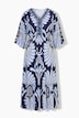 Maxi abito con cotton touch, scollo a V e maniche in stile dolman