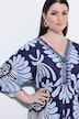 Maxi abito con cotton touch, scollo a V e maniche in stile dolman