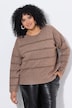 Pullover, Glitzer-Ajourstreifen, Rundhals, Langarm