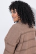Pullover, Glitzer-Ajourstreifen, Rundhals, Langarm