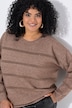 Pullover, Glitzer-Ajourstreifen, Rundhals, Langarm