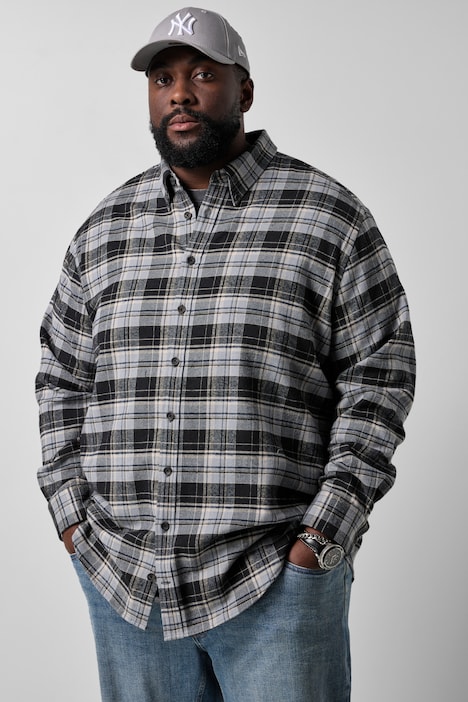 Karo-Flanellhemd, Langarm, Modern Fit, Buttondown-Kragen, bis 8 XL