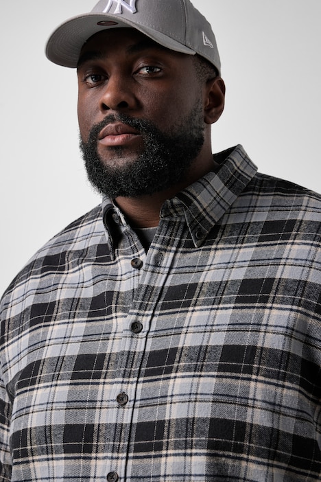 Karo-Flanellhemd, Langarm, Modern Fit, Buttondown-Kragen, bis 8 XL