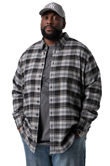 Karo-Flanellhemd, Langarm, Modern Fit, Buttondown-Kragen, bis 8 XL